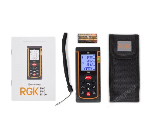 Комплект лазерного дальномера RGK D60 и термометра AMO T105