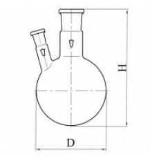 Колба круглодонная с двумя горловинами КГУ-2-1-500-29/32-19/26